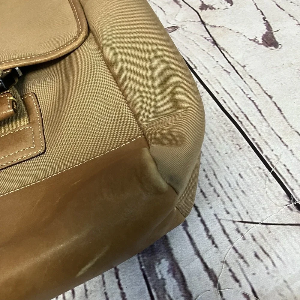 COACH Tan Canvas Leather Messenger Travel‎ Bag Office Briefcase